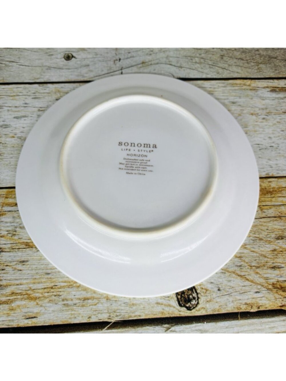 Sonoma Home Life + Style HORIZON Embossed Ring White Stoneware Salad Plate Set 4 - Picture 9 of 16